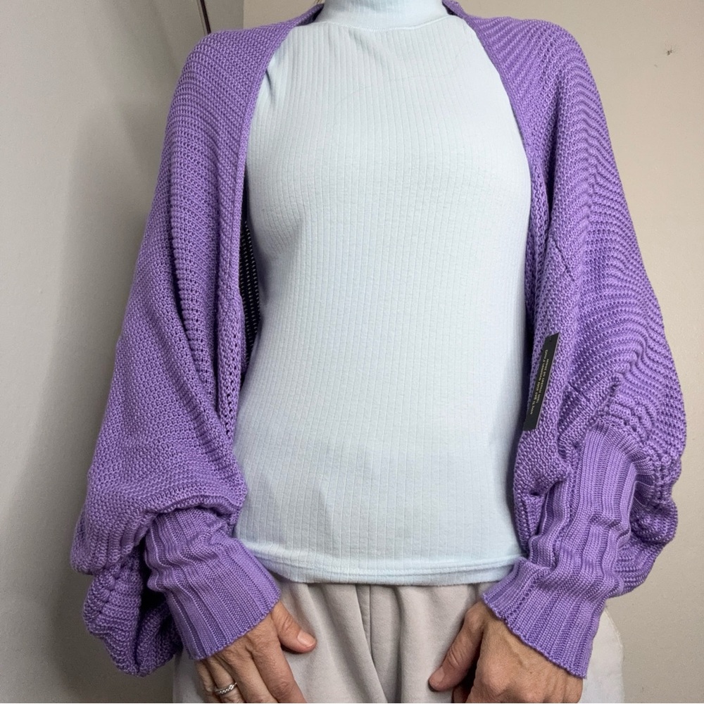 NWT AFRM Lilac Knit Shrug Sz XS/S Oversized